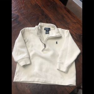 Cream Ralph Lauren cotton quarter zip